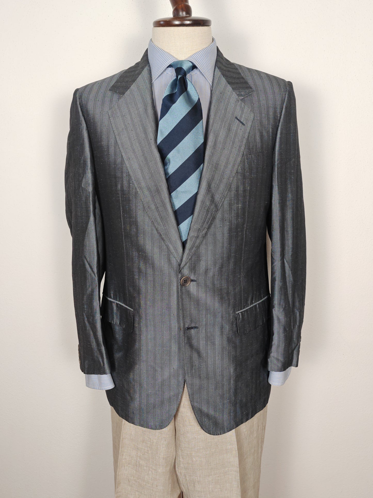 Giacca Pierre Cardin anni '80 in seta shantung - tg. 48