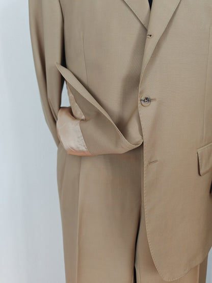 Completo anni '80 in fresco lana beige - tg. 52