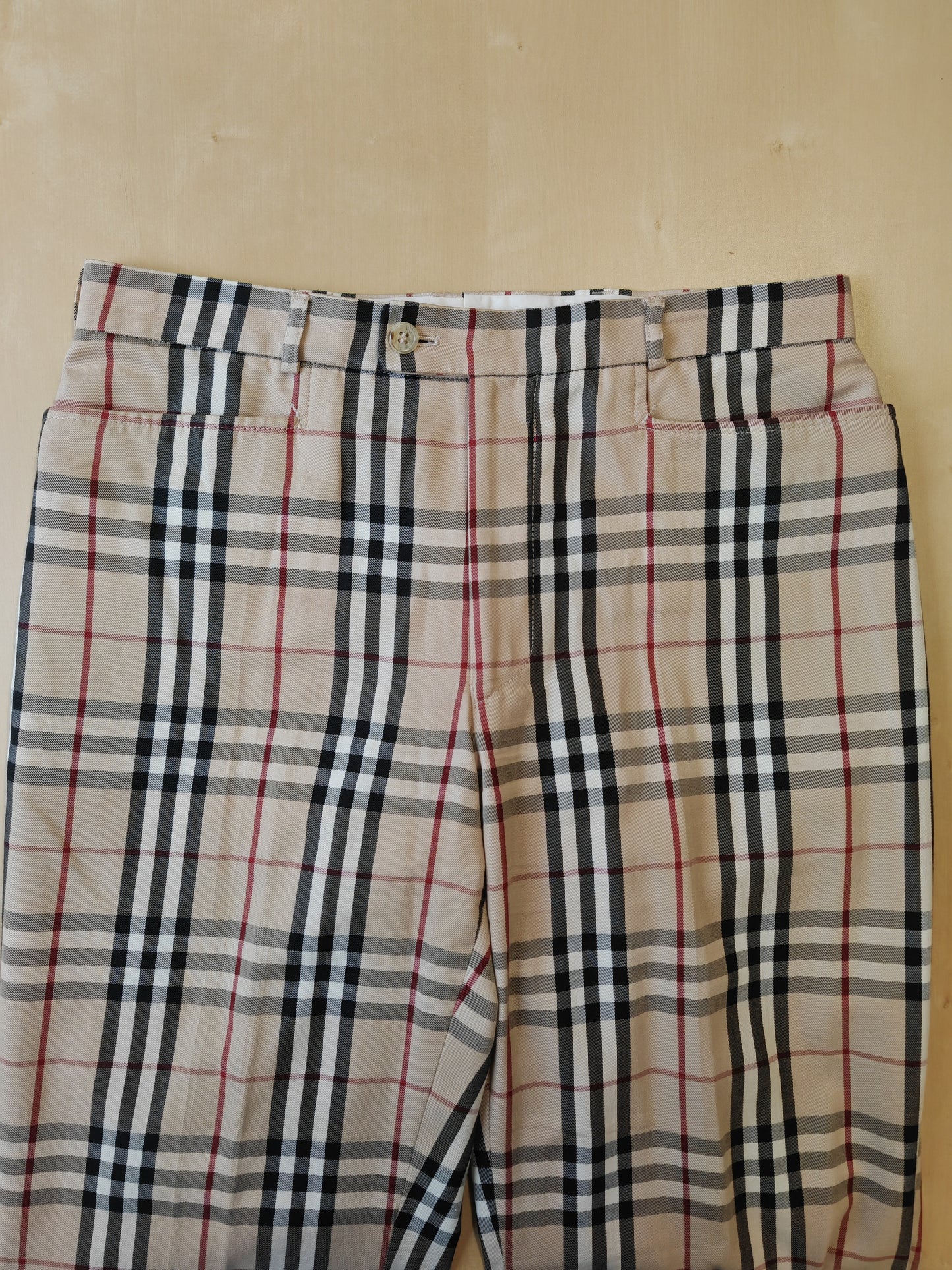 Pantaloni Burberry tartan check in cotone - tg. 46/48.