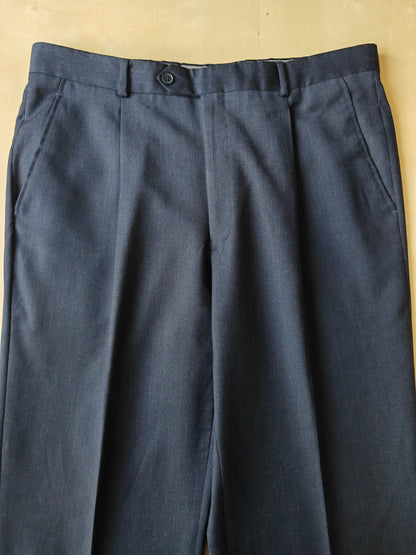 Pantalone anni '90 in fresco lana blu - tg. 50/52