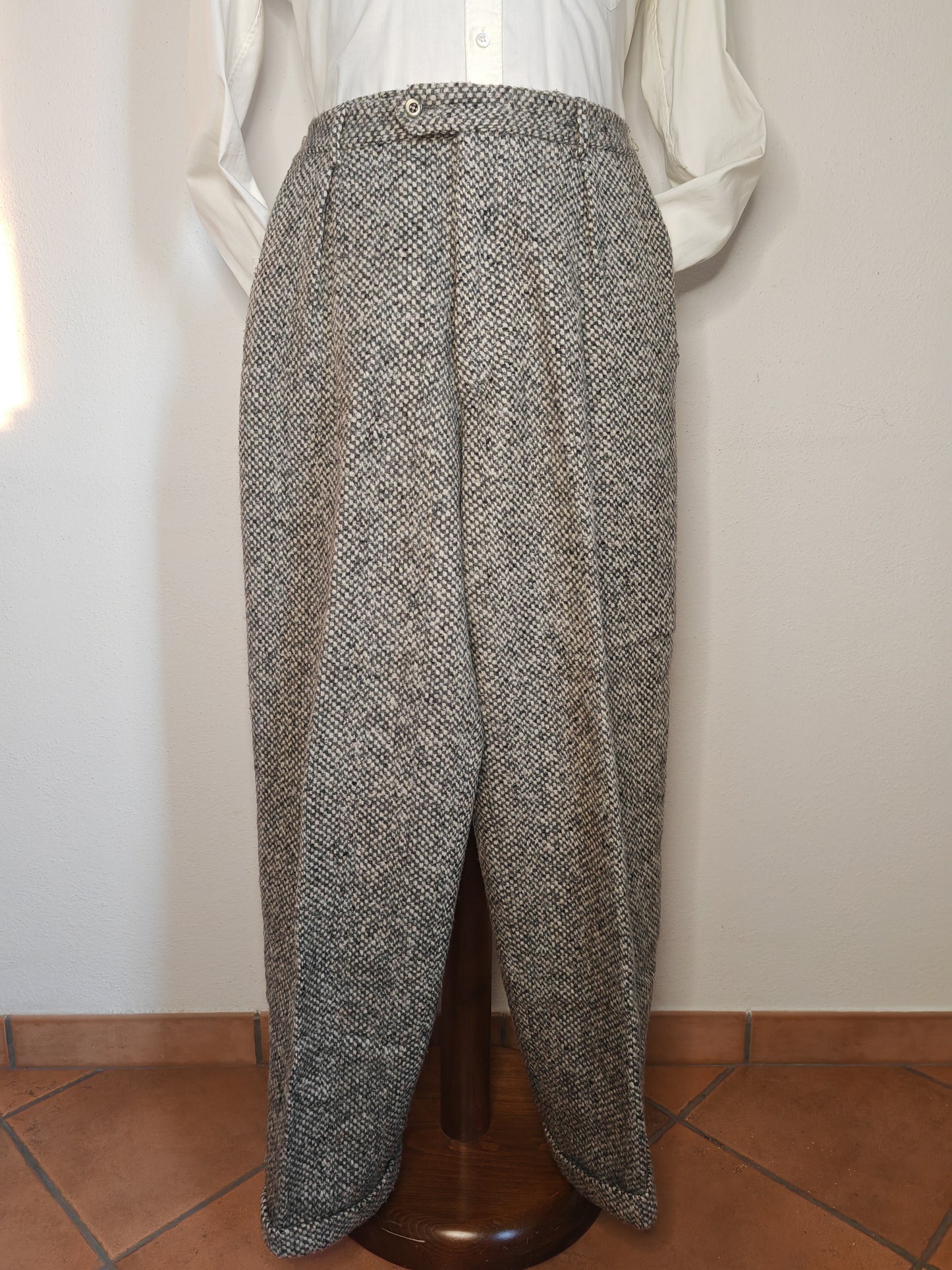 Pantaloni sartoriali in lana bouclé sale pepe - tg. 48/50