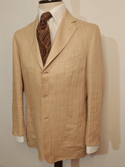 Herringbone jacket in pure linen - size 50