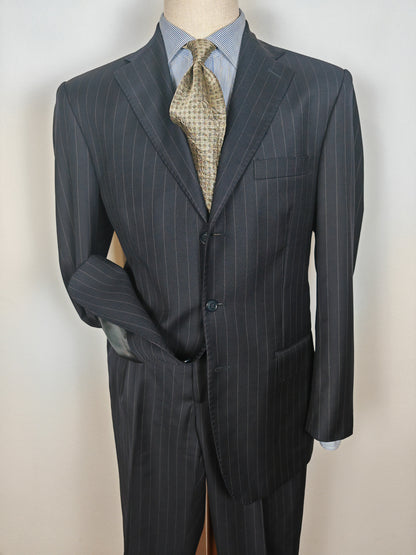 Completo in twill di lana blu gessato - tg. 50/52