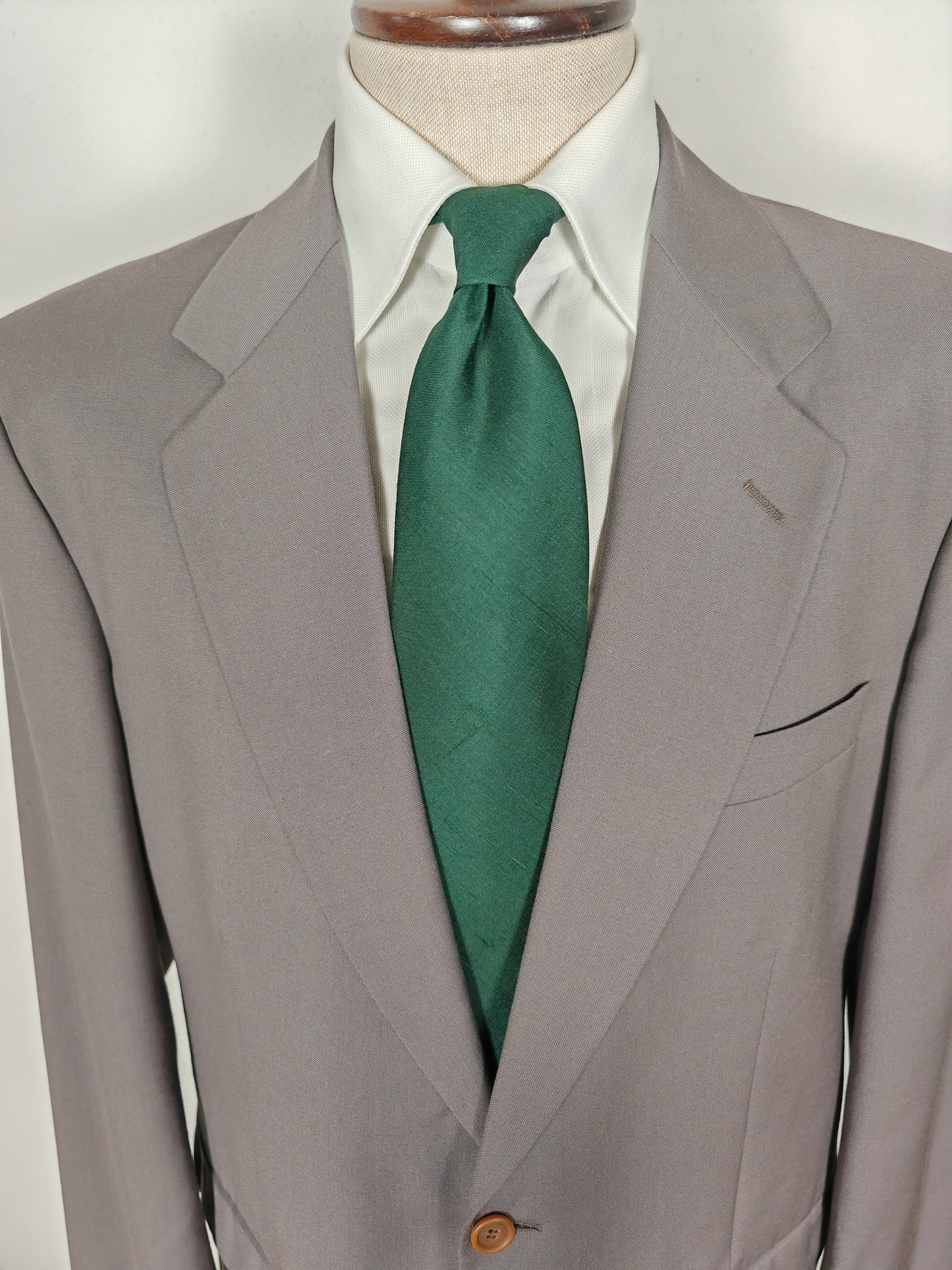 Completo anni '80 in fresco lana verde-grigio - tg. 50/52