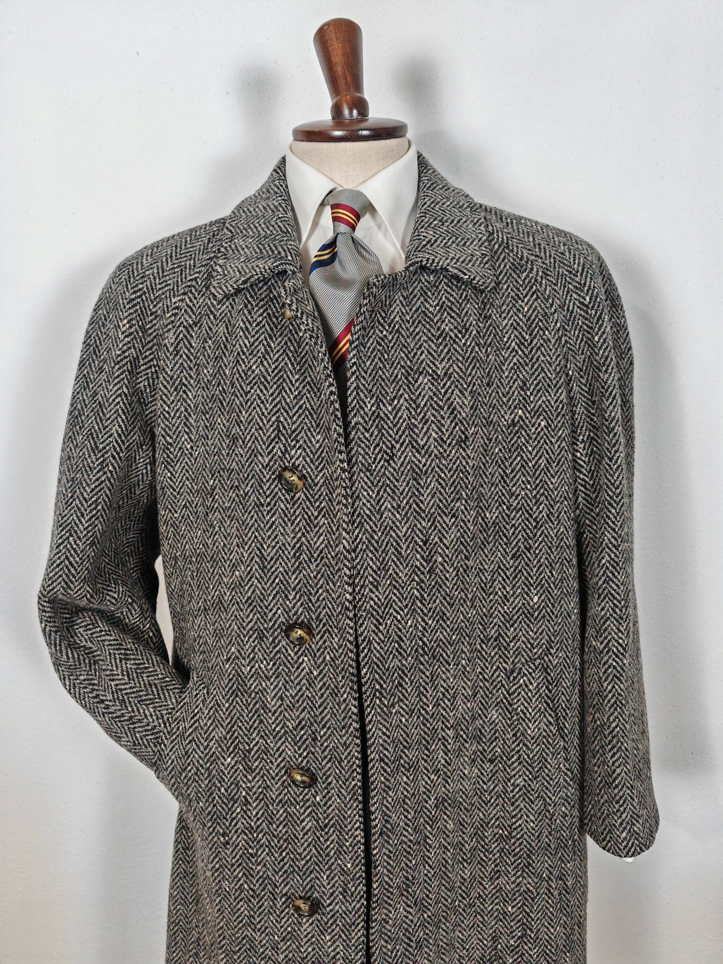 Cappotto raglan spinato anni '80 - tg. 50-54