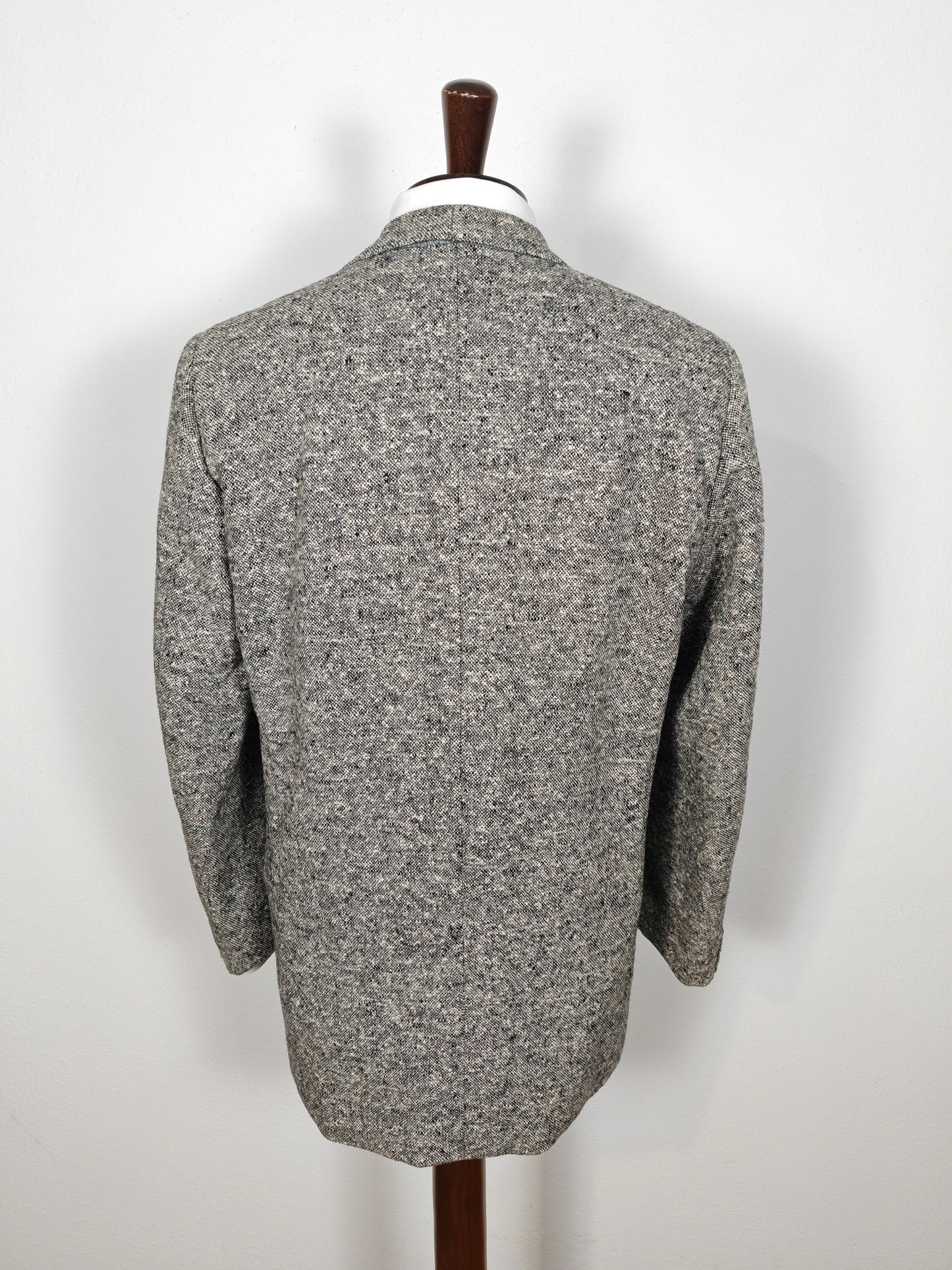 Giacca + panciotto sartoriali anni '60 in tweed sale e pepe - tg. 54 lunga