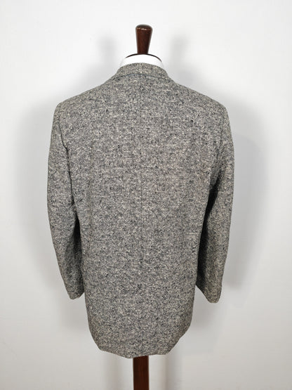 Giacca + panciotto sartoriali anni '60 in tweed sale e pepe - tg. 54 lunga