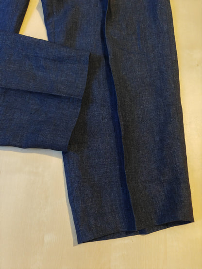 Blue suit, 100% linen - size 48