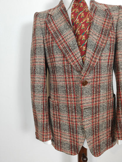 Giacca anni '70 in tweed a quadri - tg. 46/48