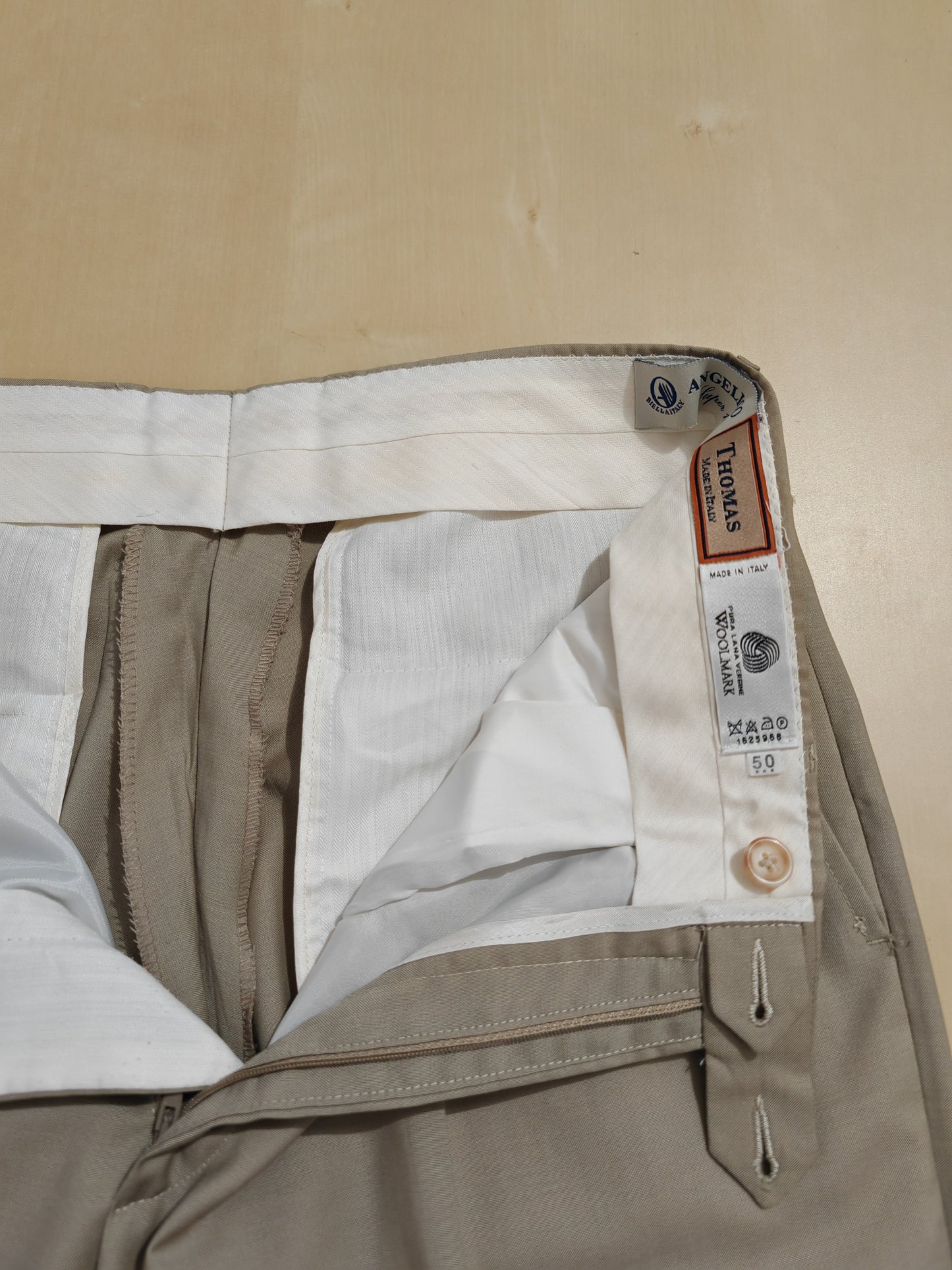 Pantalone in fresco lana beige - tg. 48