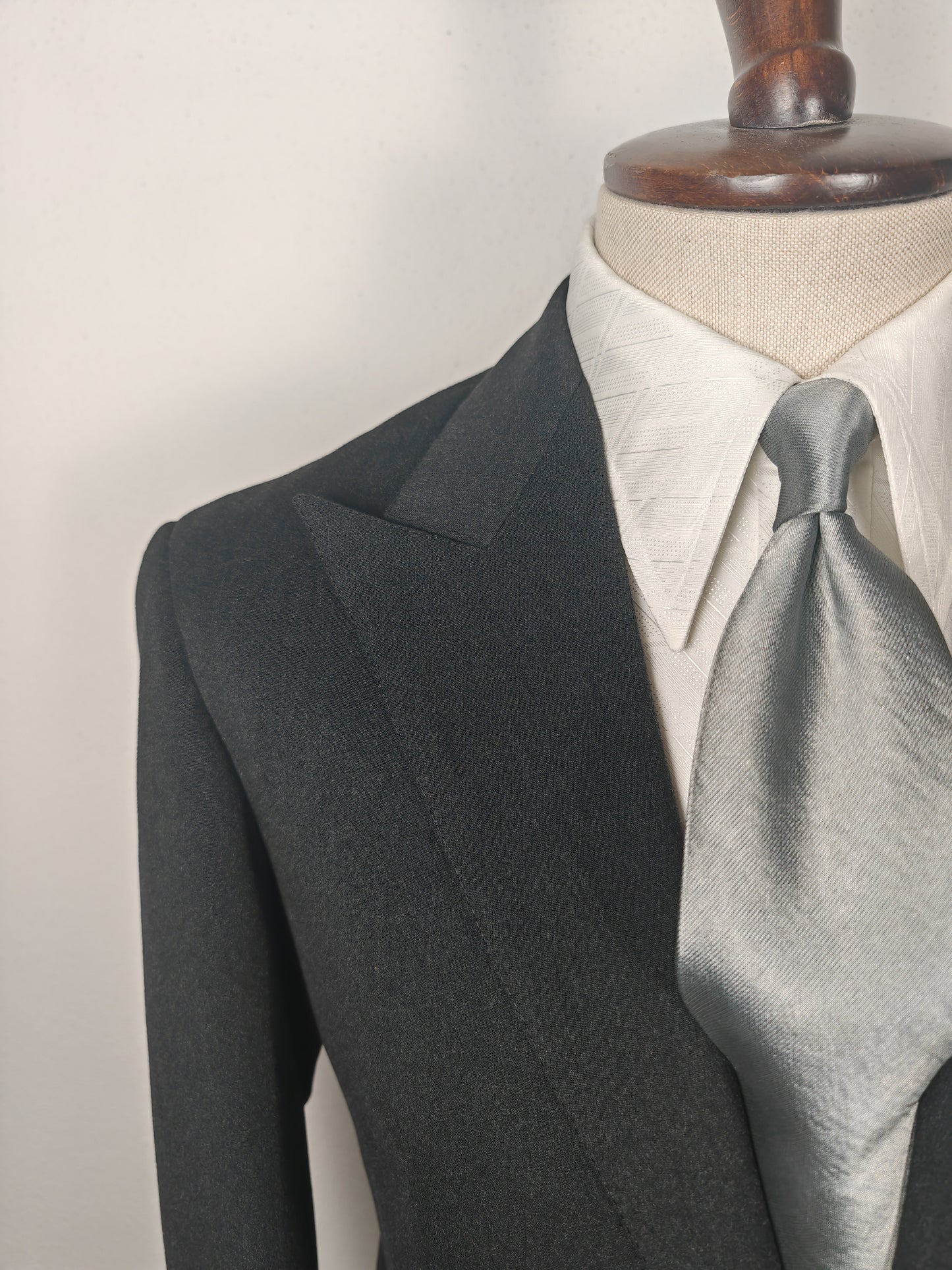 Giacca sartoriale anni '50/'60 in flanella grigio antracite - tg. 46