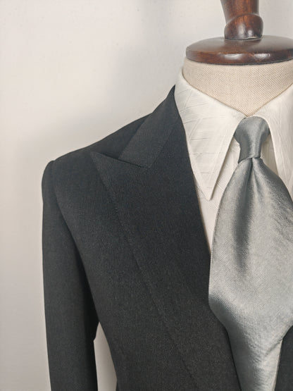 Giacca sartoriale anni '50/'60 in flanella grigio antracite - tg. 46