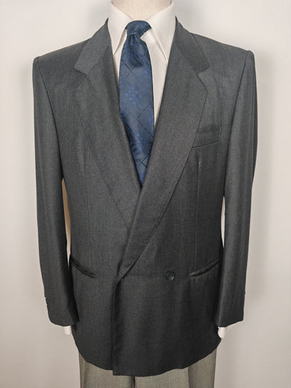 Giacca doppiopetto 2×1 in flanella grigia (full canvas) - tg. 50