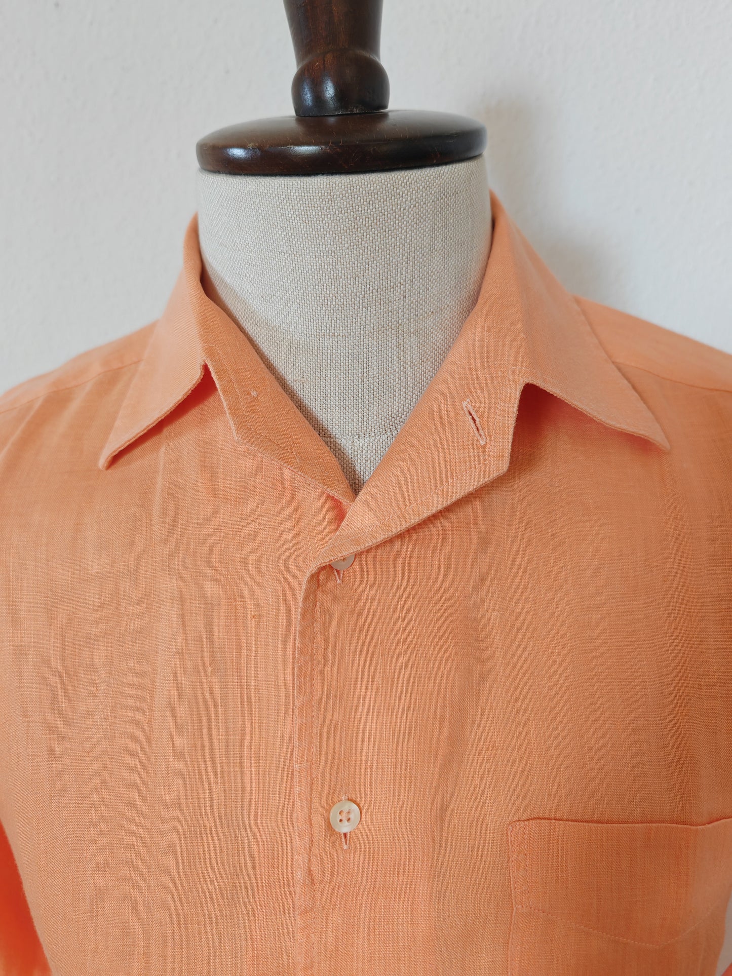 Camicia arancione 100% lino - collo 38 (S/M)