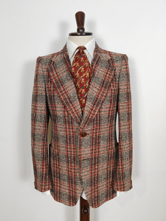 Giacca anni '70 in tweed a quadri - tg. 46/48