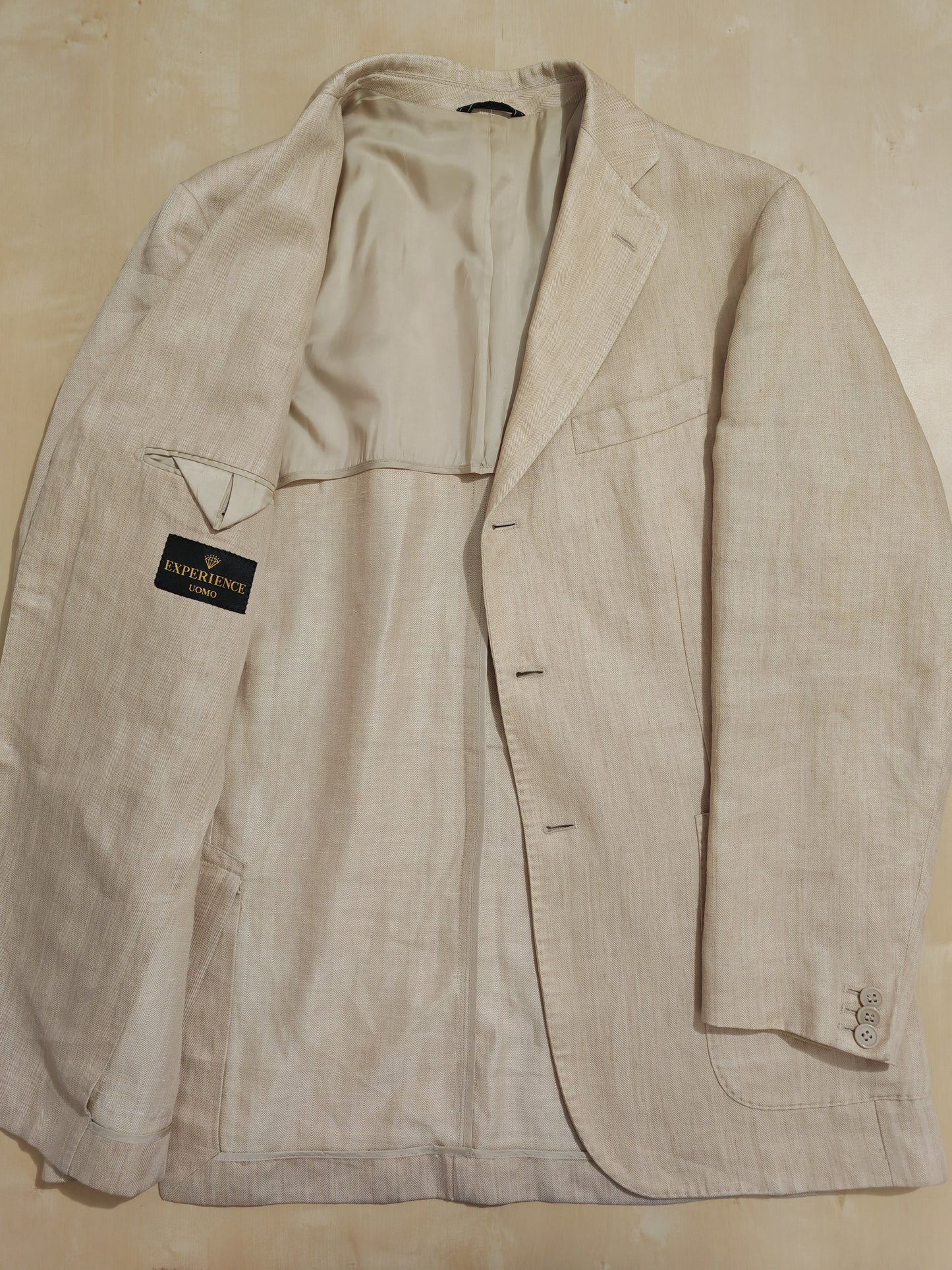 Herringbone jacket in pure linen - size 50