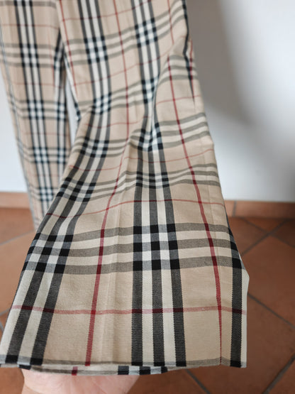 Pantaloni Burberry tartan check in cotone - tg. 46/48.