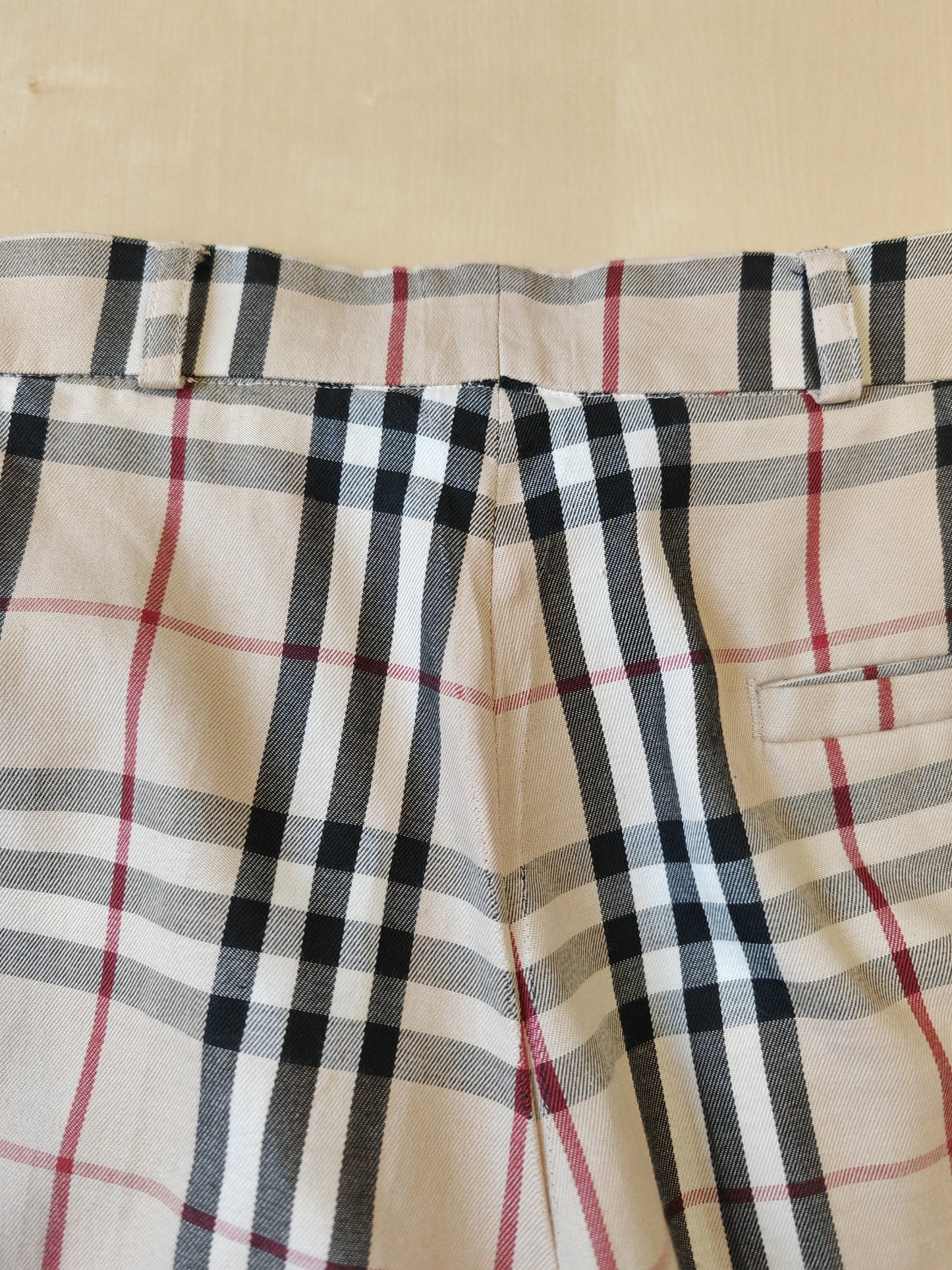 Pantaloni Burberry tartan check in cotone - tg. 46/48.