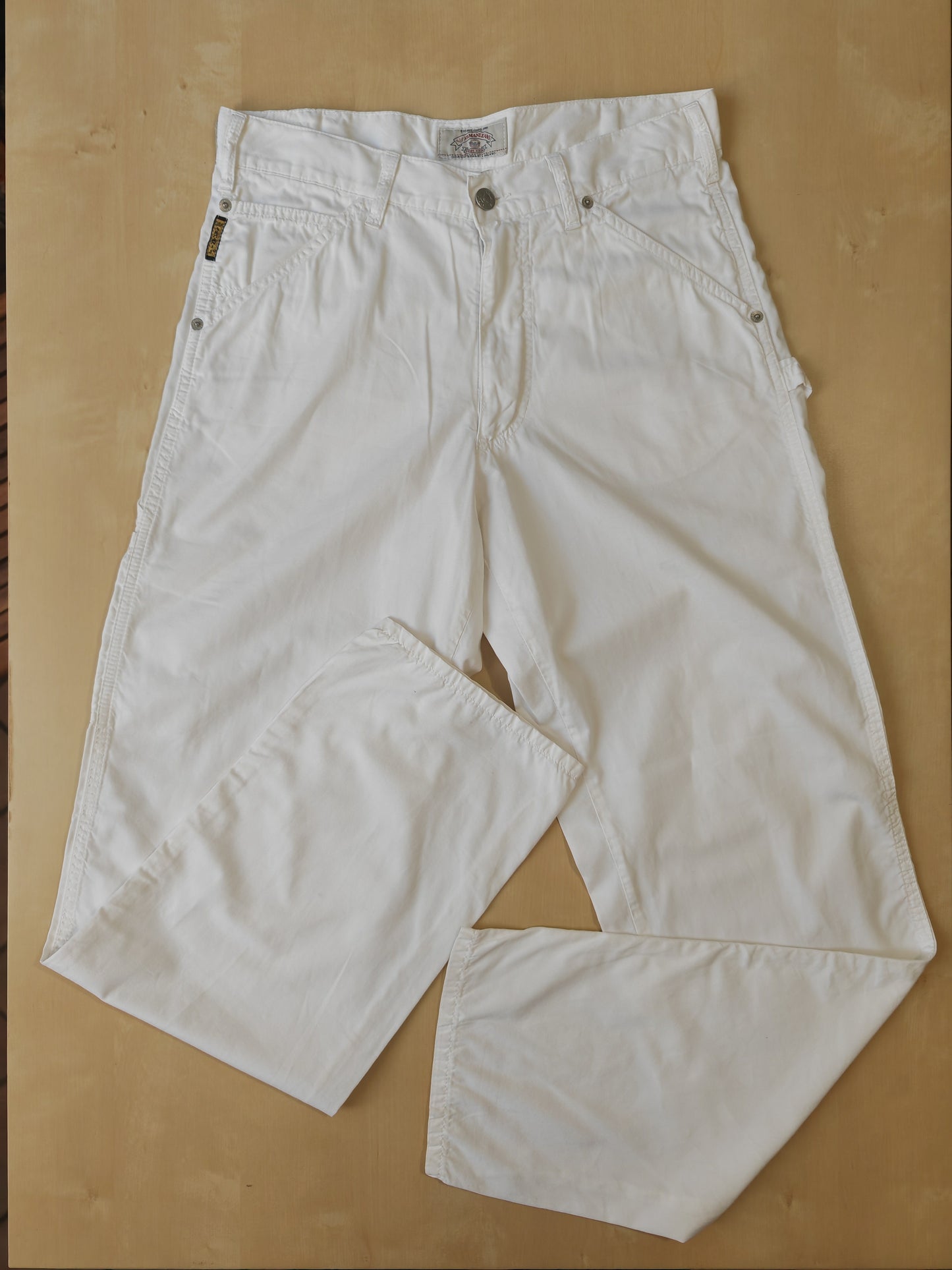 Pantalone bianco Armani Jeans anni '90 dettagli workwear - tg. 48