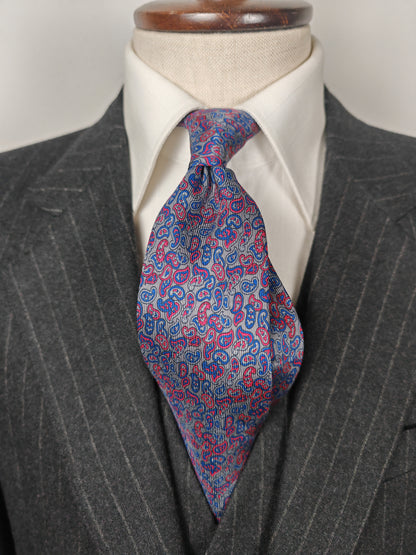 Cravatta Paisley viola e grigio