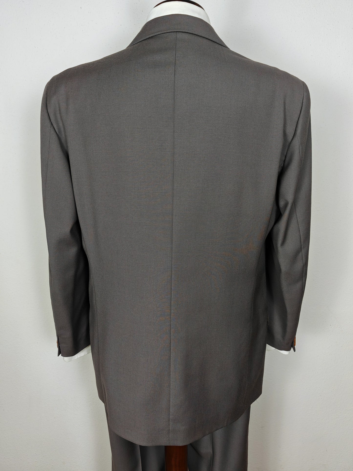 Completo anni '80 in fresco lana verde-grigio - tg. 50/52