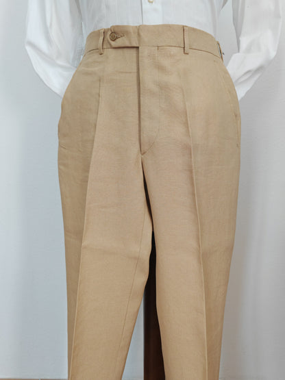 Completo anni '90 in puro lino irlandese beige - tg. 46/48