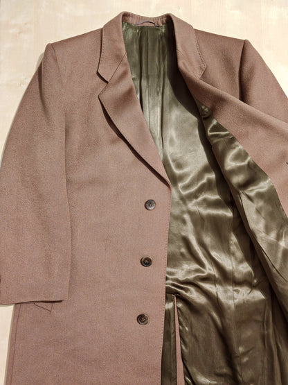 Cappotto anni '70 color cammello in twill di lana - tg. 50-54