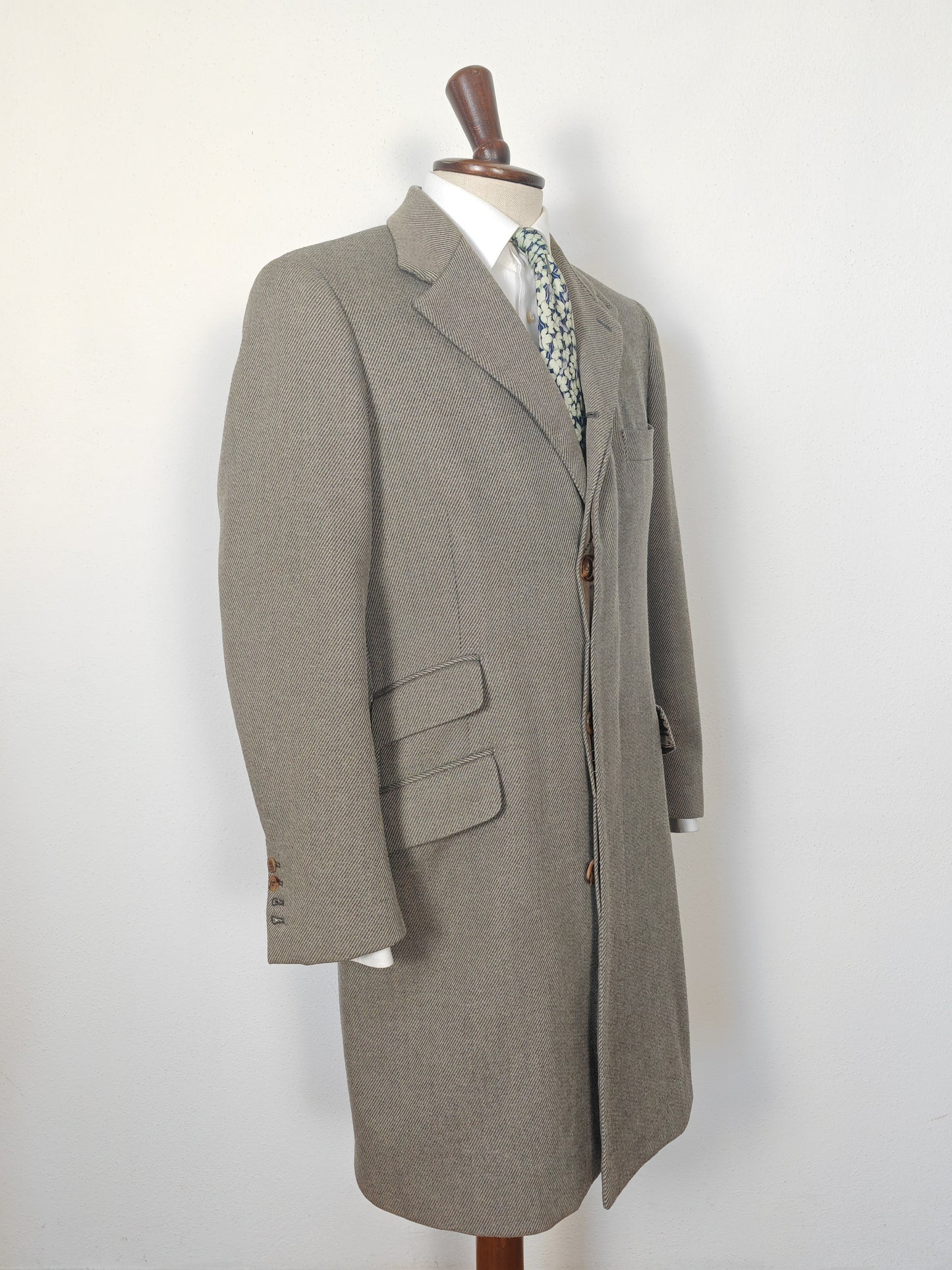 Cappotto soprabito Hermès grigio in twill di lana - tg. 48