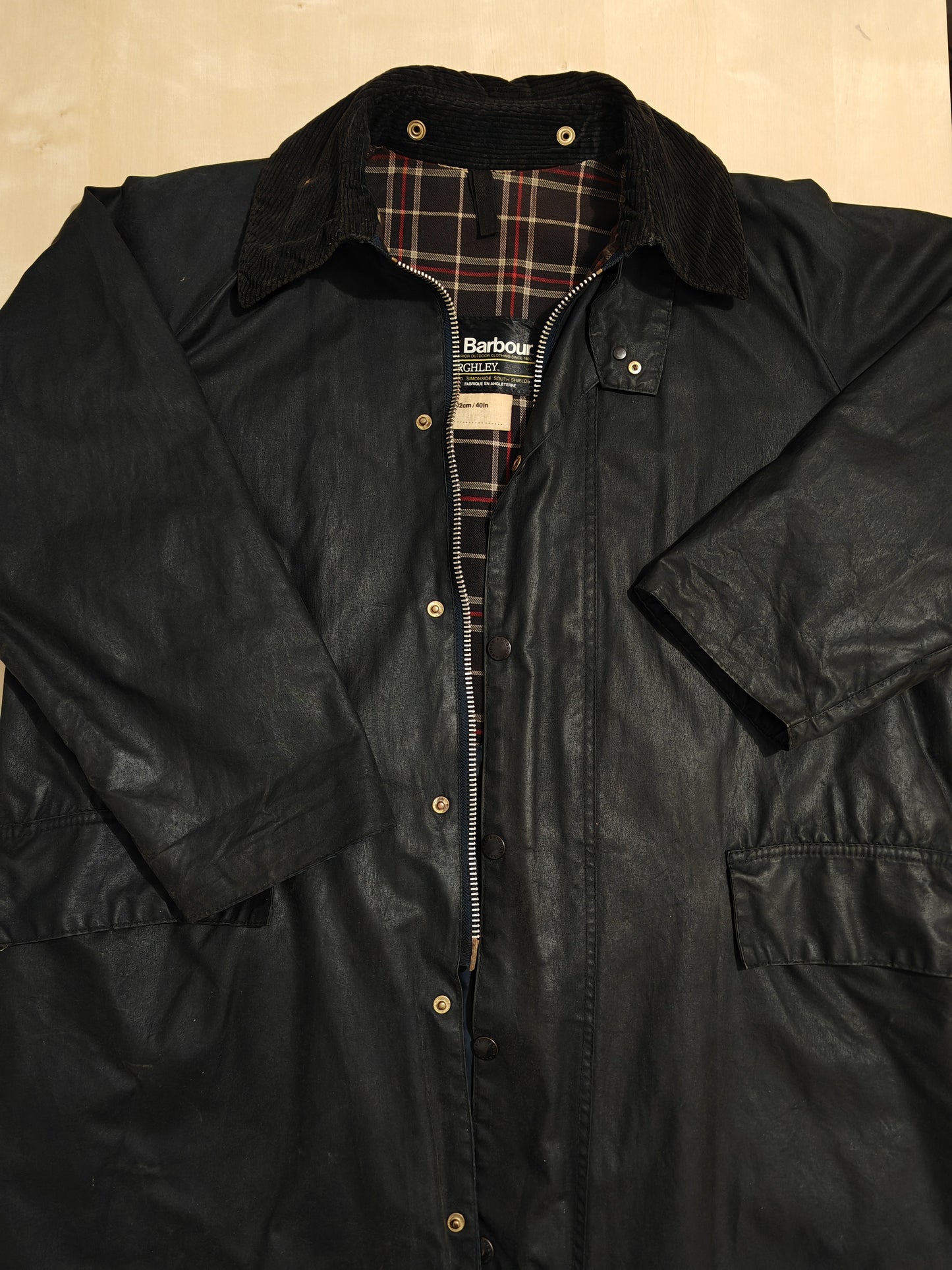 Barbour Burghley anni '80 due corone, nero - C40/102cm