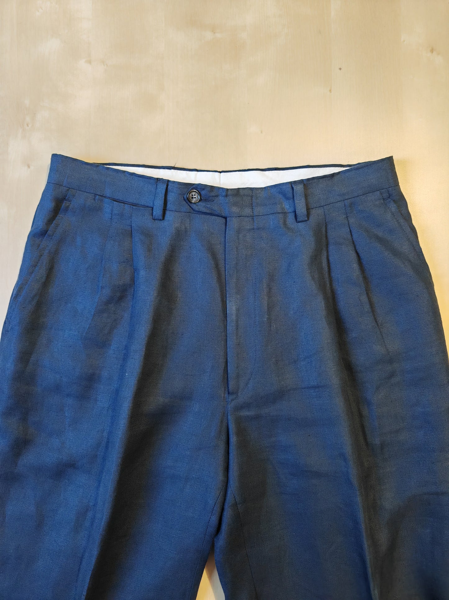 Pantaloni in puro lino blu notte - tg. 48