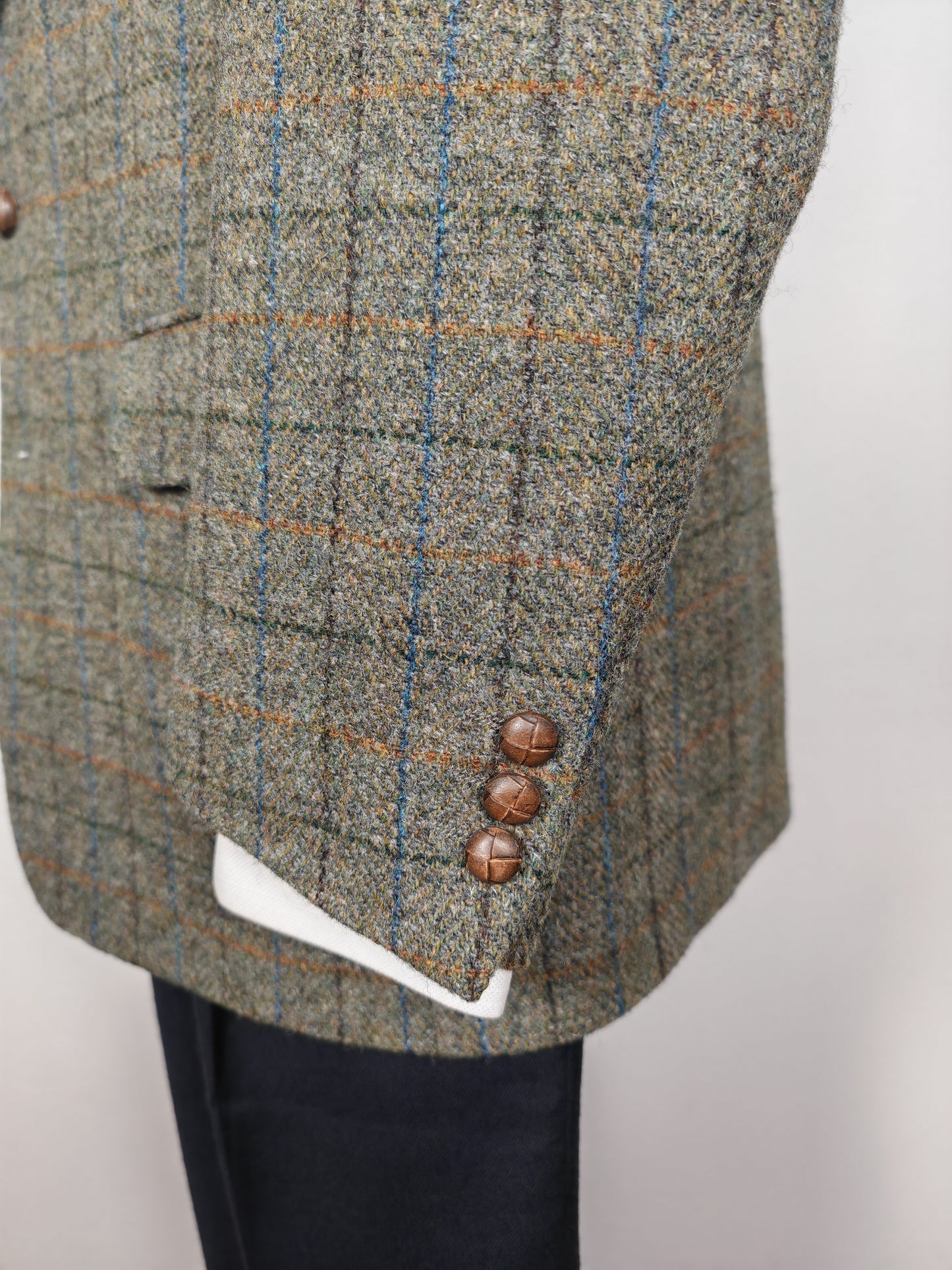 Giacca anni '80 in Harris Tweed finestrato - tg. 52/54