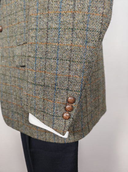 Giacca anni '80 in Harris Tweed finestrato - tg. 52/54