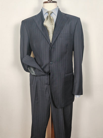 Completo in twill di lana blu gessato - tg. 50/52