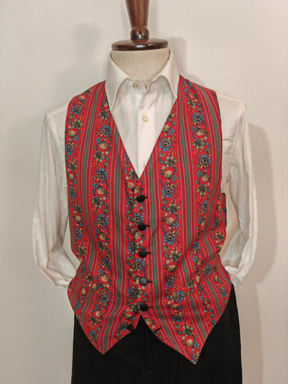 Vintage waistcoat with flower pattern - XL