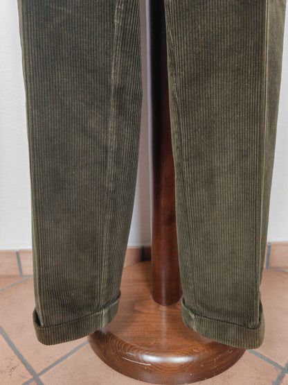 Pantalone Barbour anni '90 in velluto a coste verde - tg. 34 (=48)