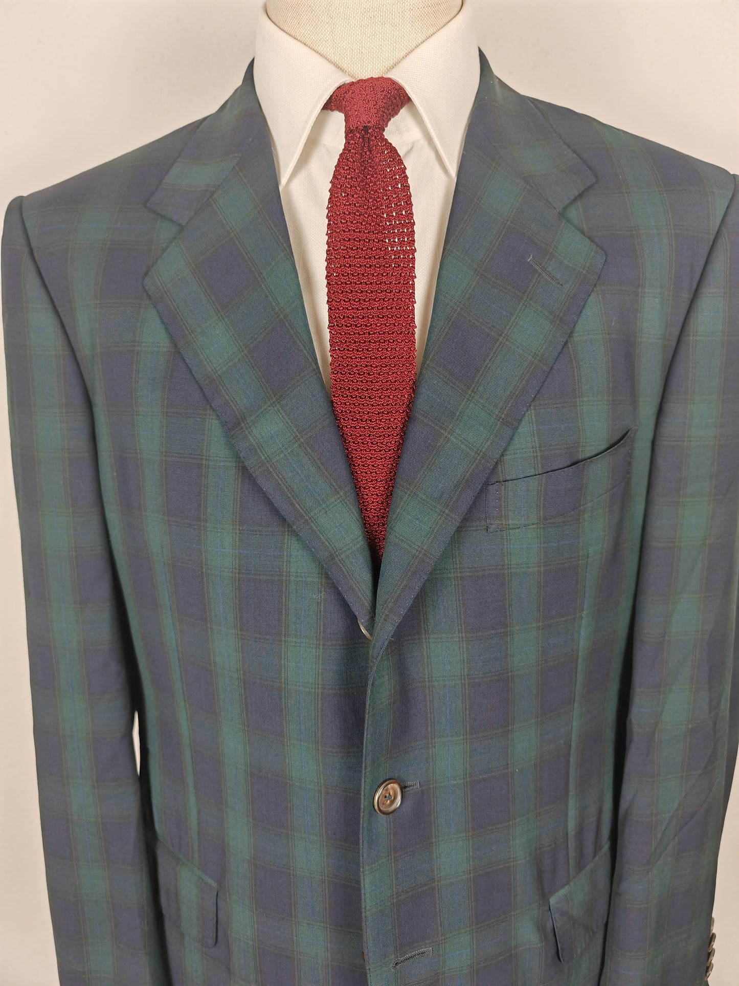 Giacca estiva Ermenegildo Zegna su misura in fresco lana tartan - tg. 50