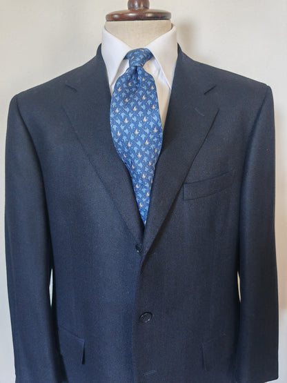 Giacca Cantarelli blu spigato tess. Loro Piana misto cashmere - tg. 54