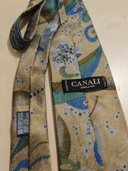 Cravatta Canali in seta jacquard fantasia astratta