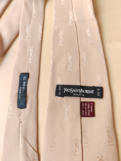 Yves Saint Laurent 1970s logoed tie