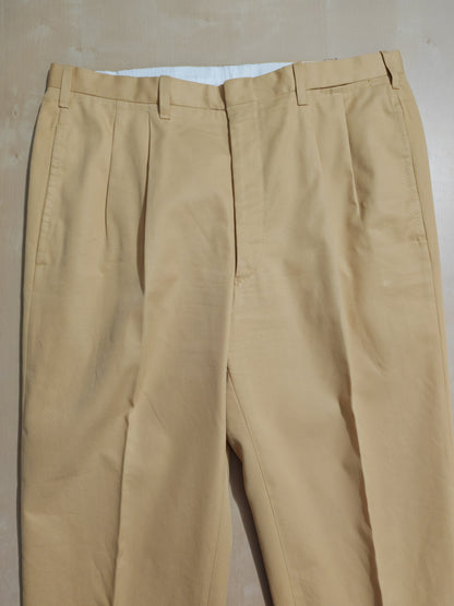 Pantalone sartoriale su misura in twill di cotone giallo crema - tg. 48