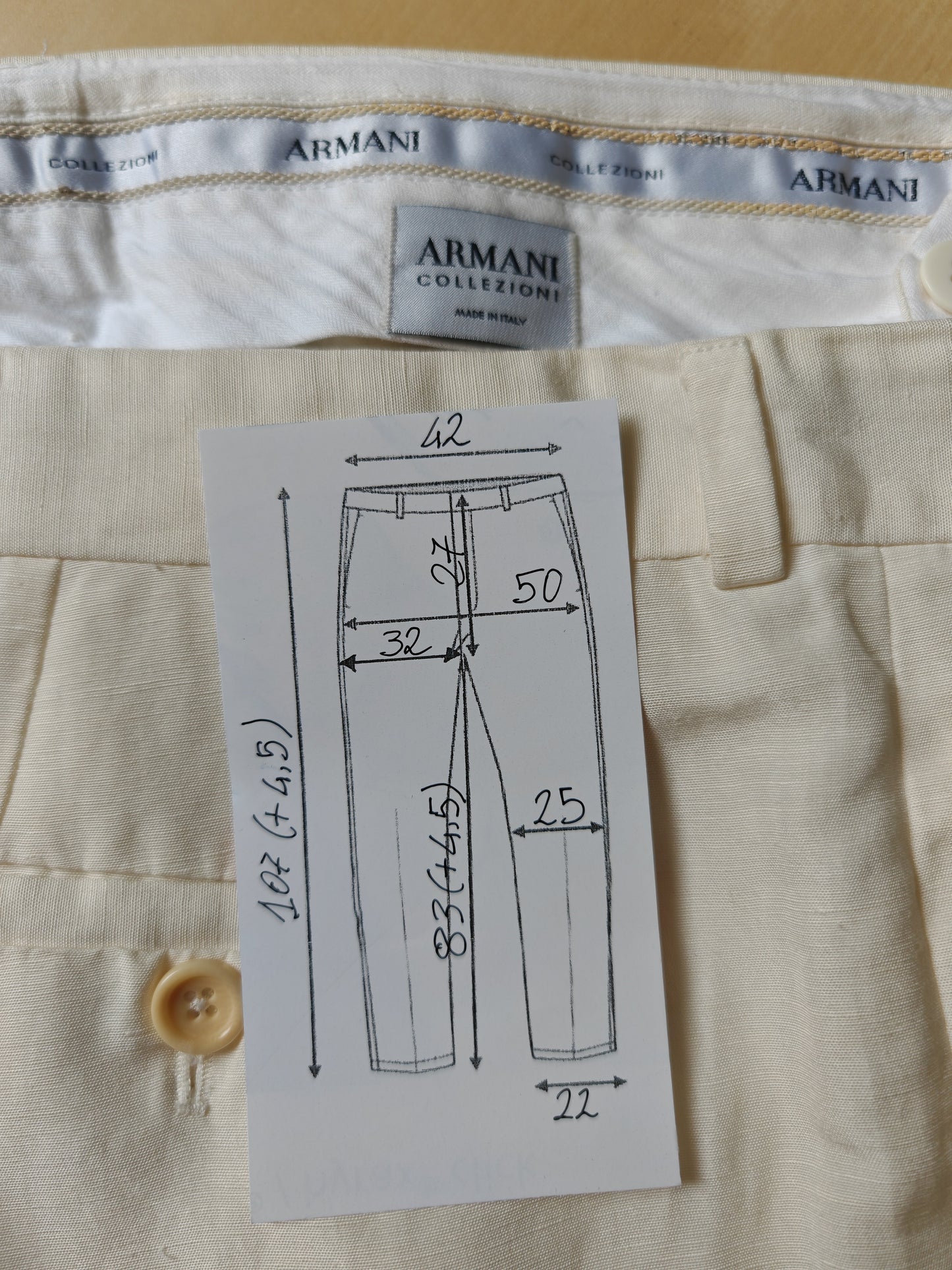 Pantalone estivo Armani Collezioni in lino e seta - tg. 48