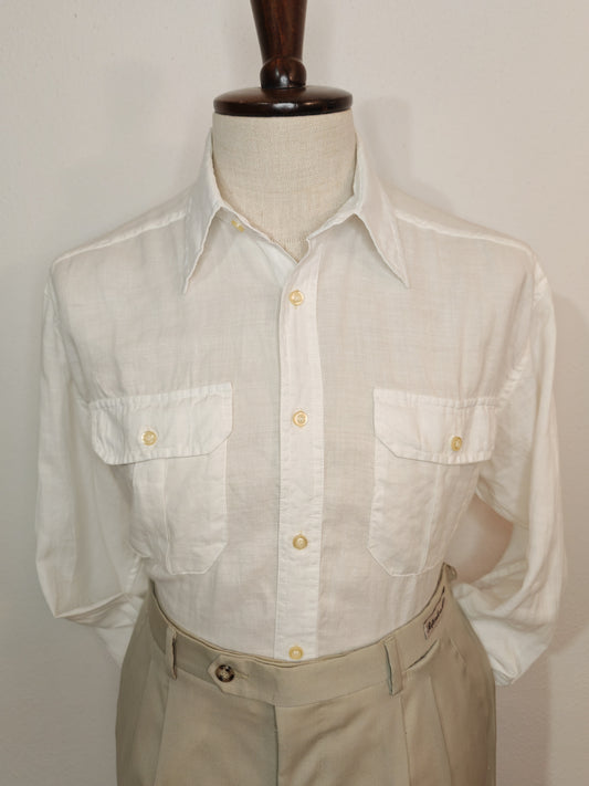 Camicia bianca 100% lino - L