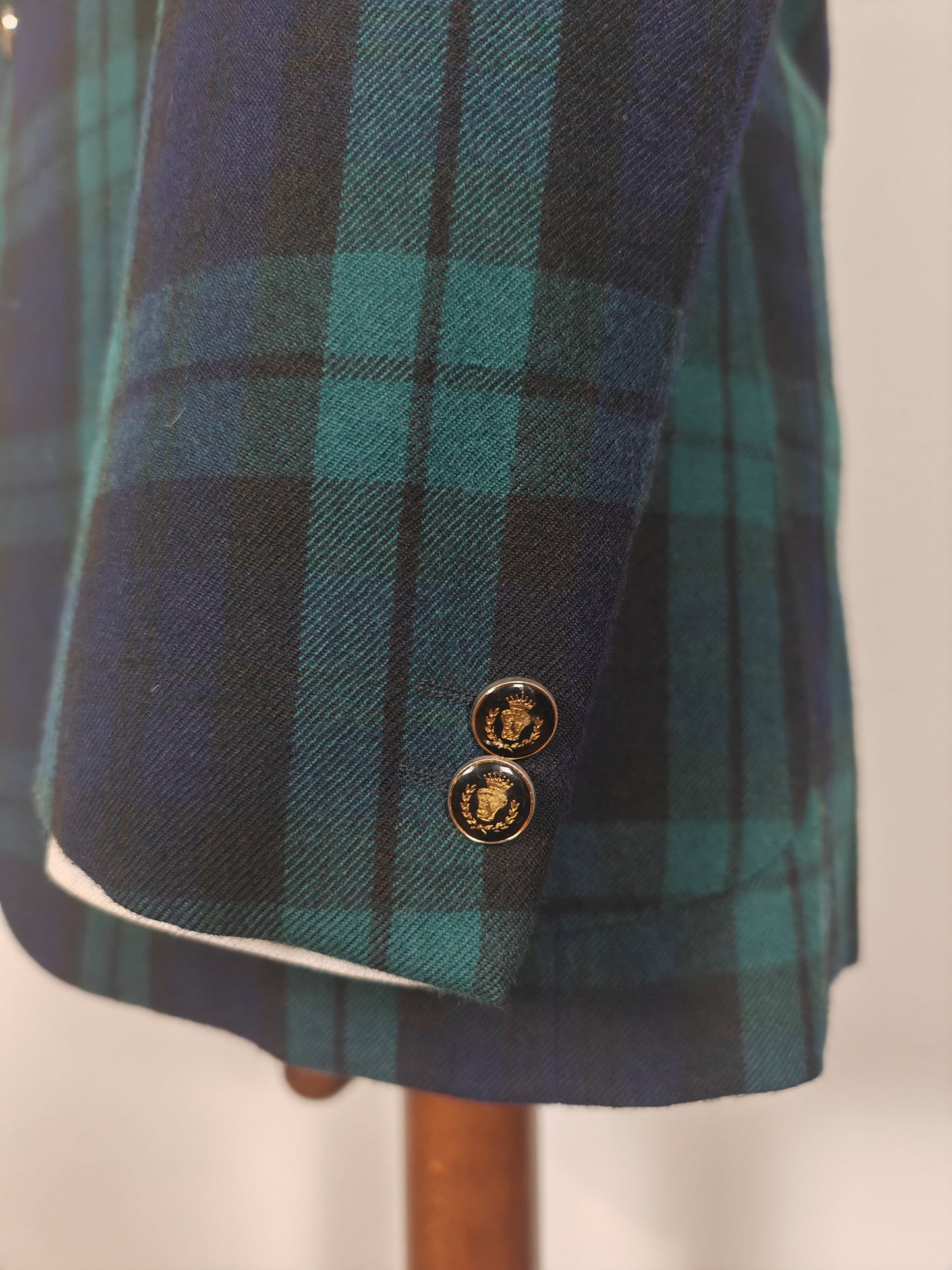 Blazer anni '80 in flanella tartan tipo Black Watch - tg. 48/50