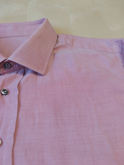 Camicia sartoriale in twill rosso/rosa cangiante - tg. S collo 39/40