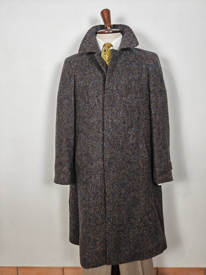 Cappotto raglan in tweed spinato anni '80 - tg. 46