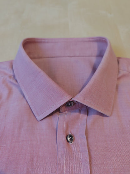 Camicia sartoriale in twill rosso/rosa cangiante - tg. S collo 39/40