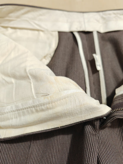 Completo 3 pezzi svasato anni '70 marrone spigato - tg. 44