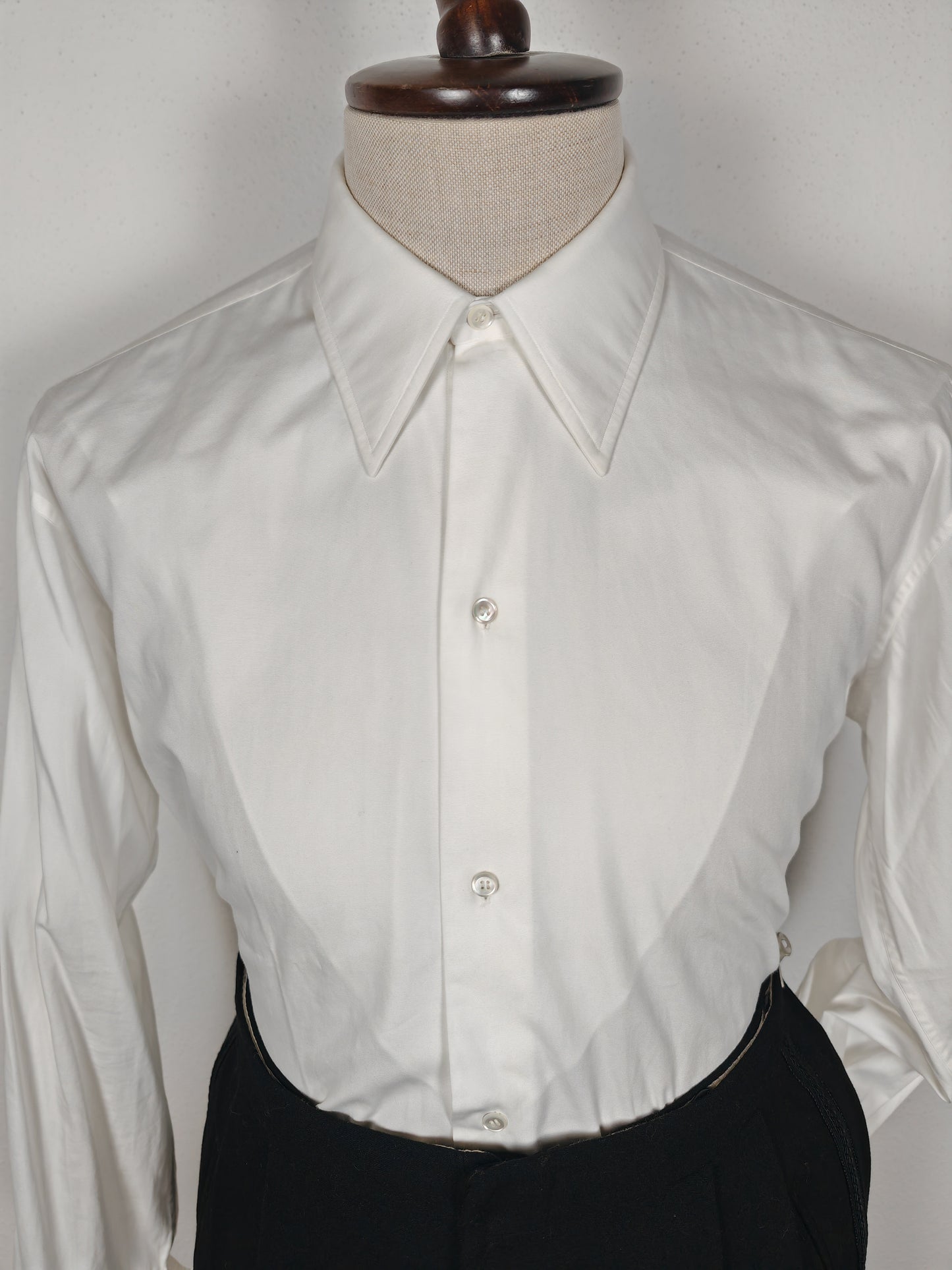 Camicia da smoking anni '70 con collo italiano - tg. M collo 40