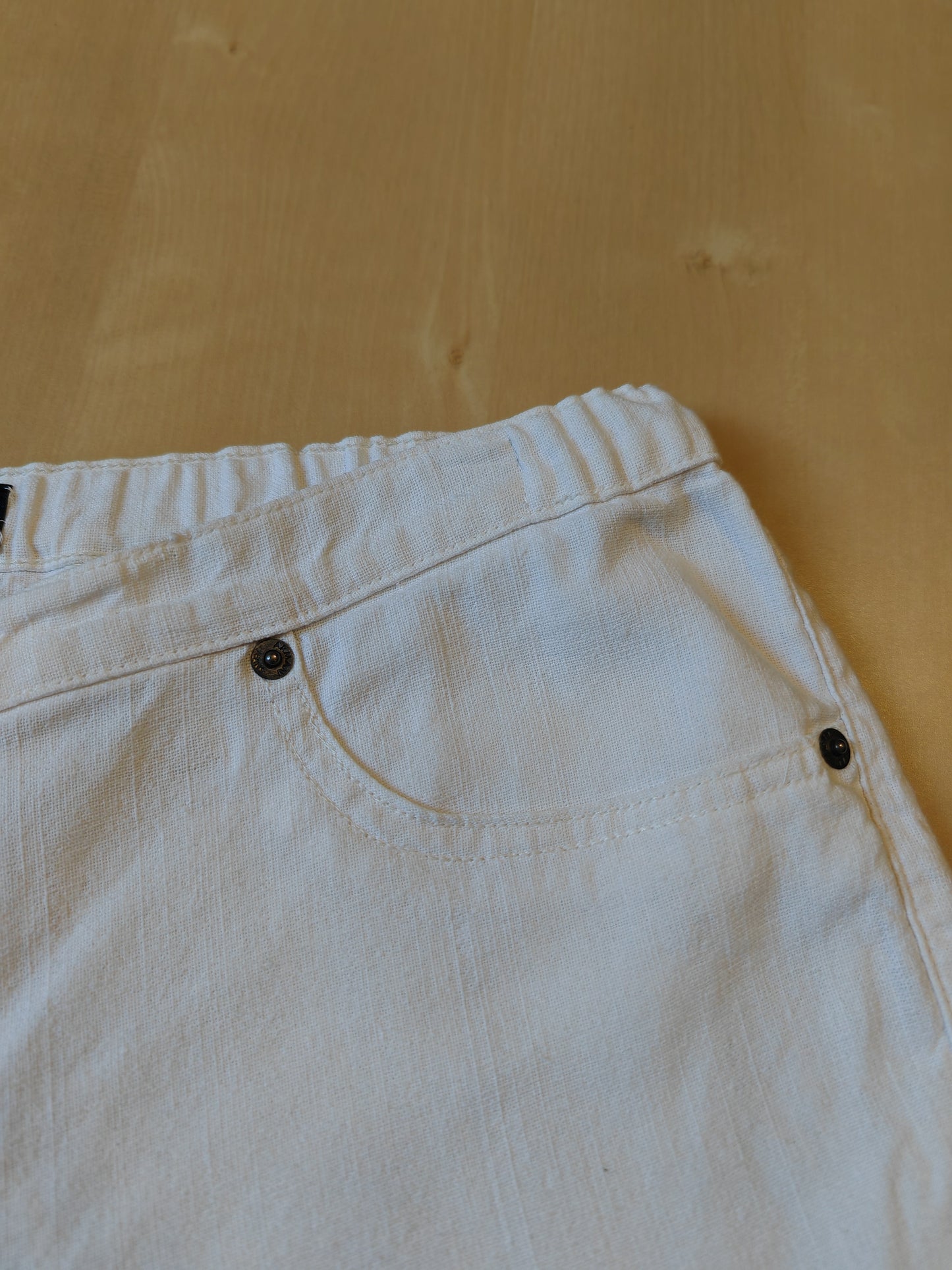 Pantalone/jeans Armani bianco 100% lino - W35 (50)