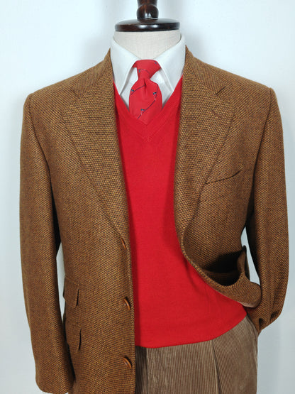 Giacca Yves Saint Laurent in tweed scozzese Crombie color tabacco - tg. 48